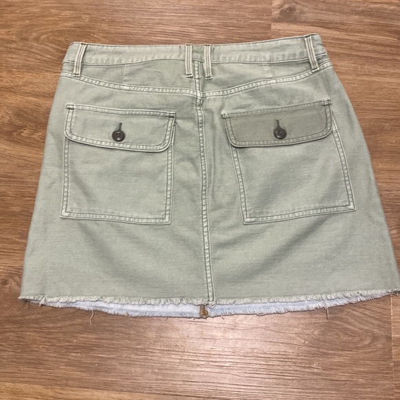 FRAME Denim and Light Green Khaki Two Tone Skirt - Picture 5 of 6